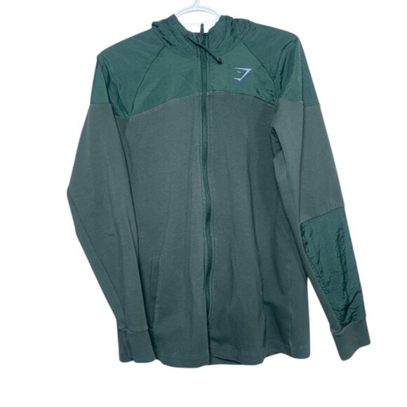 Gymshark Medium Full Zip Up Jackets Sweater Green Athletic Sport Workout Train M - Picture 9 of 9
